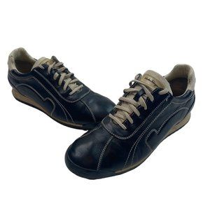 Salvatore Ferragamo Womens Leather Low Top Lace Up Black Sneaker Shoes Size 8 B.